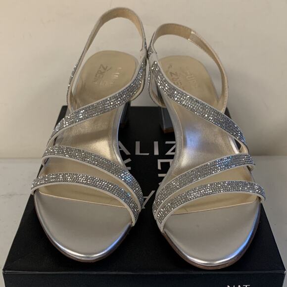 Naturalizer Women Vanessa2 Rhinestone Silver Strappy Heeled Sandal, Size… - Picture 2 of 7